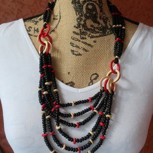 Multi Layer Statement Strand Necklace